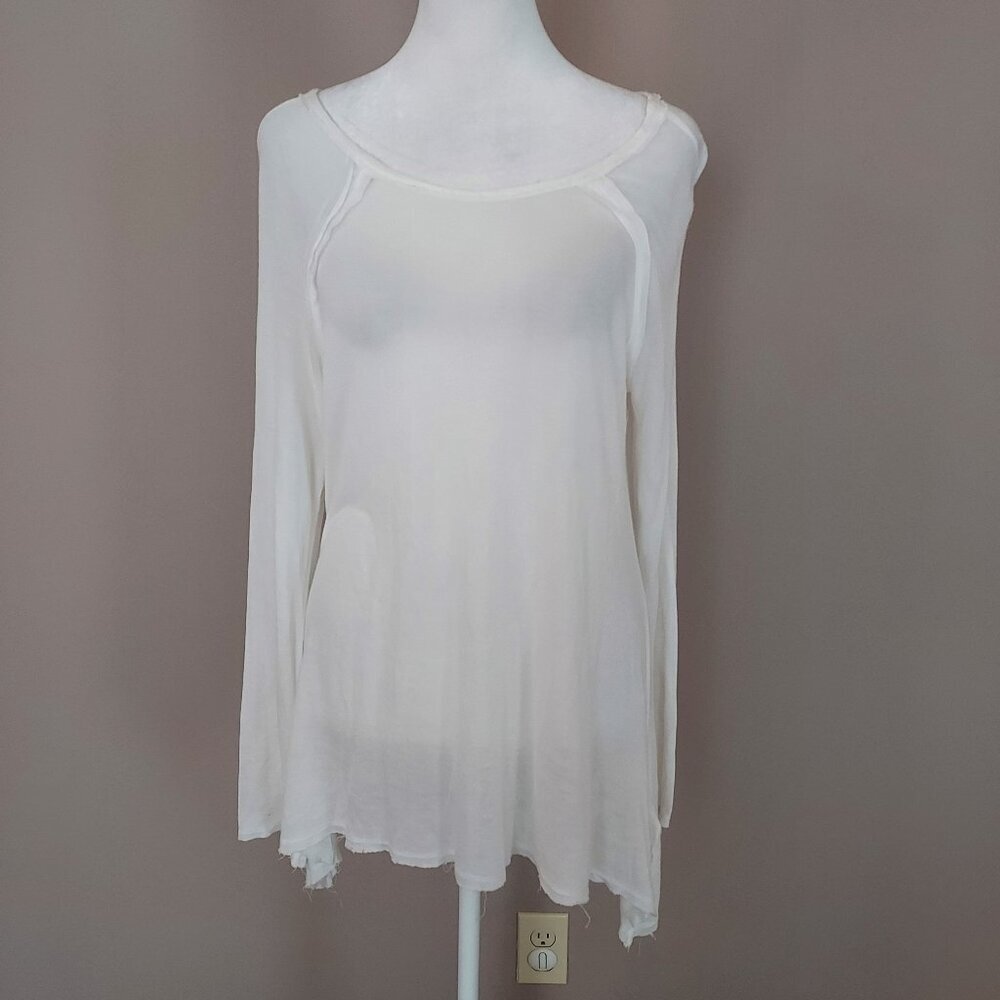 Alice + Olivia Stacey Bendet Long Sleeve White Tunic Top Size Medium